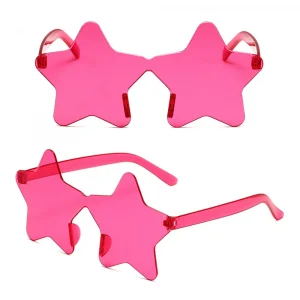 Colorful Pentagram Sunglasses Frameless Star-shaped Sun Glasses Funny Party Eyewear Outdoor Travel UV400 Shades Goggle Gifts