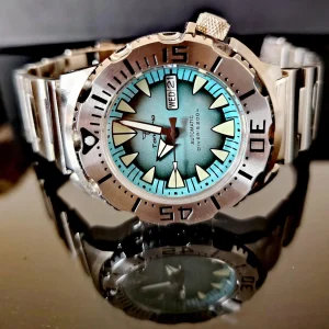 200M Waterproof 42mm Tandorio AR Sapphire Crystal Japan NH36 Men Automatic Watch 3.8 o'clock Crown Week Date Steel Strap