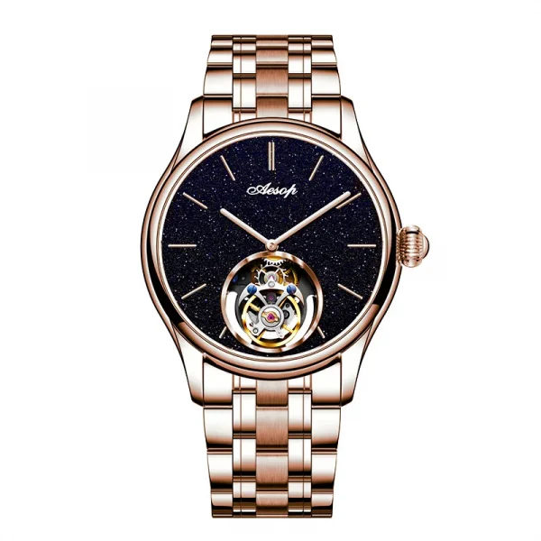 AESOP Brand Tourbillon Luxury Mens Watches Waterproof Male Sports Watch For Men Mechanical Casual WristWatches 2025New - Image 3