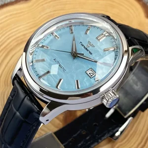 NH35AA Automatic Watch Men 200m Waterproof Wristwatch Double Domed Sapphire Crystal Tandorio Dive Clock Date Leather Band
