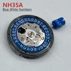 Genuine Japan NH35 Automatic Movement Blue 3H Modification Mechanical Watch Mechanism NH35A 24 Jewels